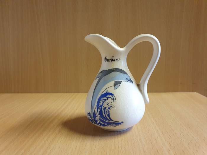 Small Vintage Ceramic Souvenir Jug - Durban (height 9cm width 9cm)