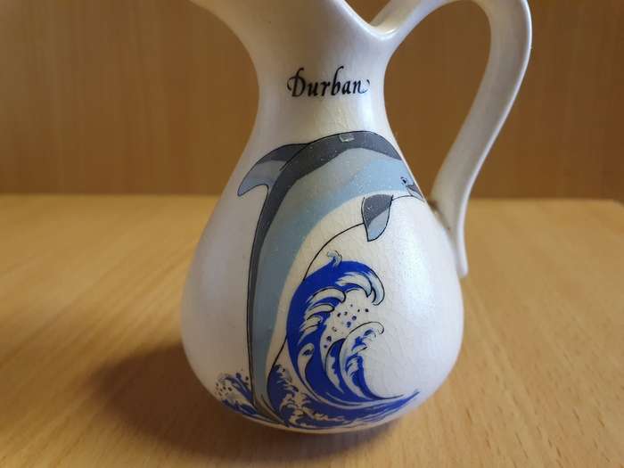 Small Vintage Ceramic Souvenir Jug - Durban (height 9cm width 9cm)