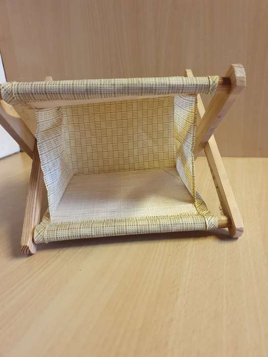 Vintage Folding Knitting Basket - 20cm x 15cm height 20cm