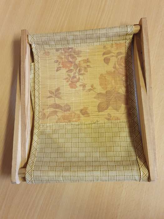 Vintage Folding Knitting Basket - 20cm x 15cm height 20cm