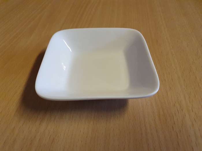 Set of 2 Small White Ceramic Sauce Bowls - 9cm x 9xm height 2cm
