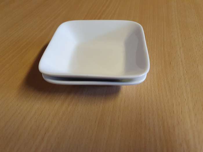 Set of 2 Small White Ceramic Sauce Bowls - 9cm x 9xm height 2cm