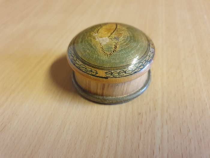 Small Round Wooden Trinket Holder - width 6cm height 3cm