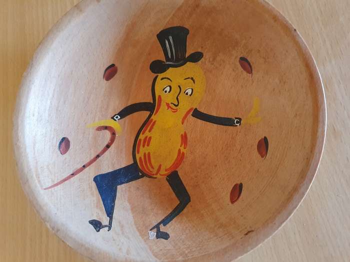 Vintage Wooden Pan Shape Nut Dish