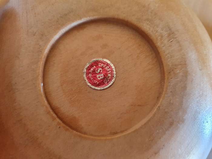 Vintage Wooden Pan Shape Peanut Dish