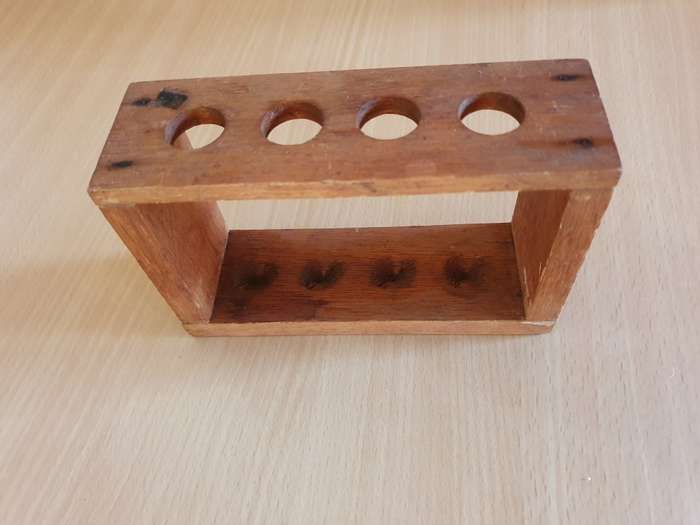 Small Wooden Test Tube Stand - 15cm x 10cm