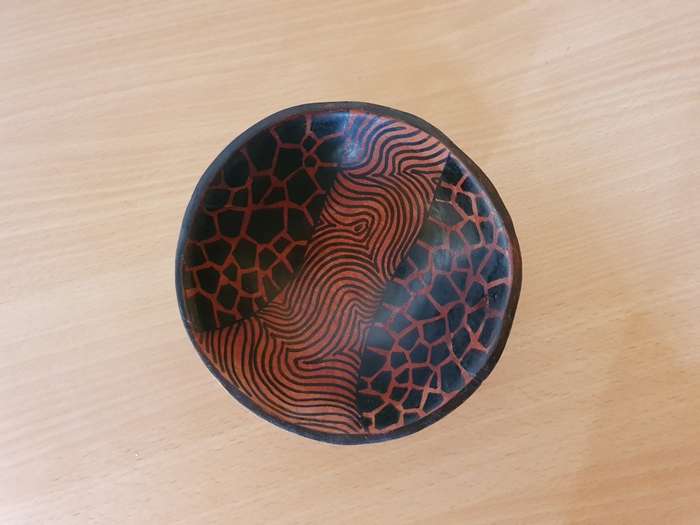 Small Round Wooden Bowl - width 14cm height 5cm