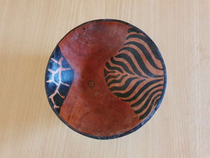 Small Round Wooden Bowl - width 14cm height 5cm