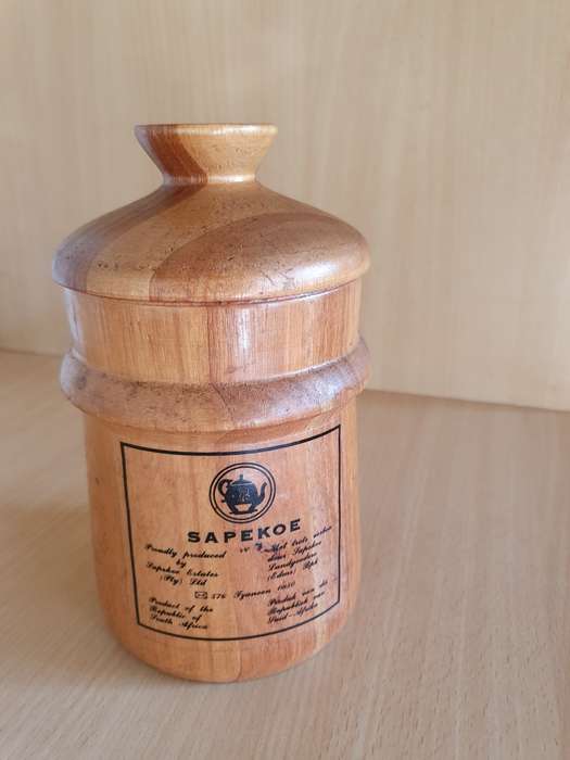 Wooden Storage Jar - height 17cm width 11cm