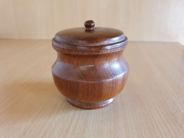 Lidded Wooden Jar - height 7cm width 10cm