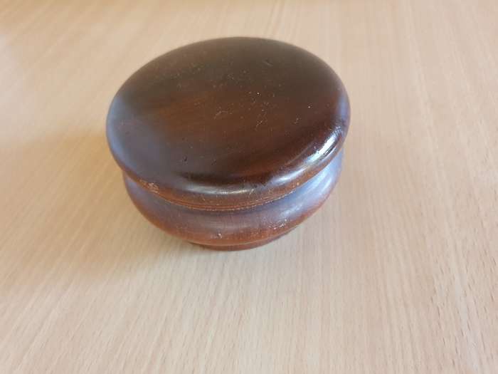 Lidded Wooden Trinket Holder - width 12cm height 6cm