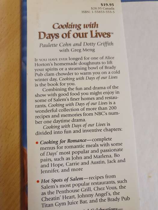 Cooking with Days of Our Lives : Paulette Cohn and Dotty Griffith (Hardcover)