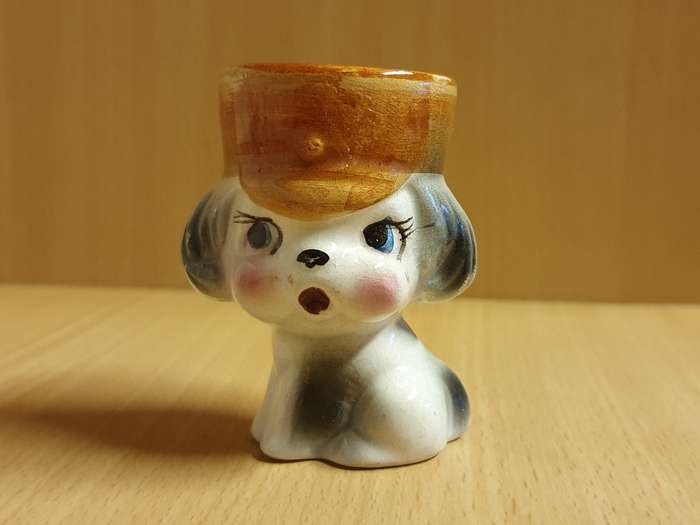 Puppy Figurine Egg Cup