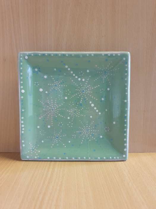 Set of 2 Square Shape Ceramic Platter (18cm x 18cm)