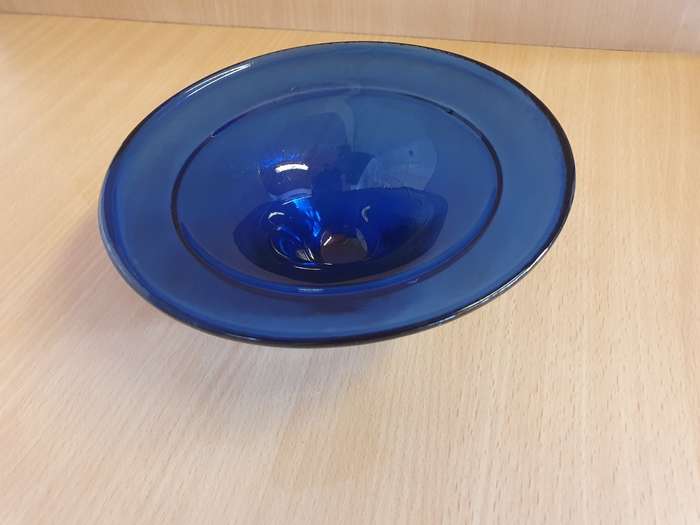 Round Cobalt Blue Glass Dish