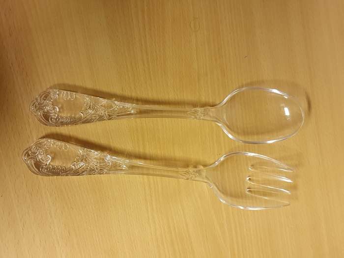 Set Clear Acrylic Salad Servers