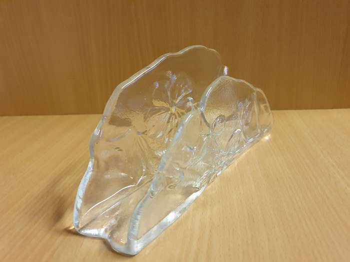 Vintage Glass Napkin/Serviette Holder  (width 20cm height 9cm)