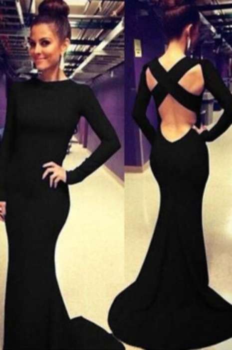 CrissCross Back Long Sleeve Dress Small
