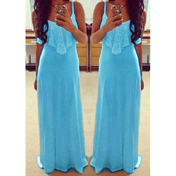 Alluring Spaghetti Strap Maxi Dress