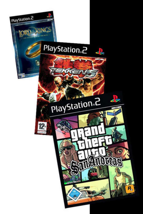 3 GREAT PLAYSTATION 2 GAMES. GRAND THEFT AUTO SAN ANDREAS / TEKKIN 5 / LOTR
