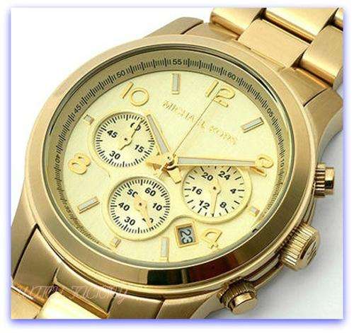 Ladies Michael Kors Chronograph Gold Tone Bracelet Watch
