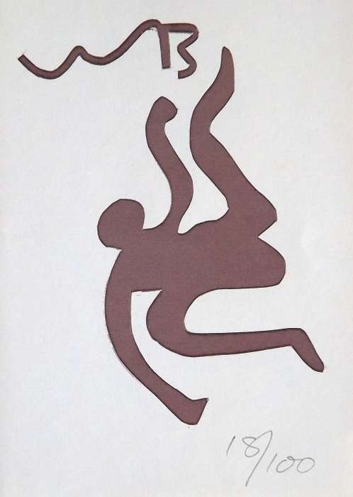 Walter Battiss. ICARUS. Hand printed silkscreen