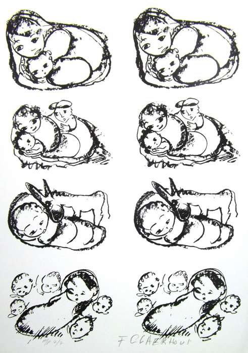 FRANS CLAERHOUT. TEST SHEET. A3 Hand print silkscreen. Edition of 7, signed.