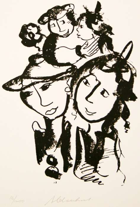 FRANS CLAERHOUT. VRY AGTER DIE OUERS SE RUG. A4. Hand printed silkscreen. Limited ed. Signed.