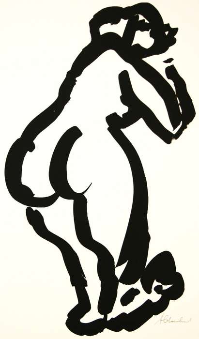 FRANS CLAERHOUT. A3. NUDE. Hand printed silkscreen. Limited edition. Signed.
