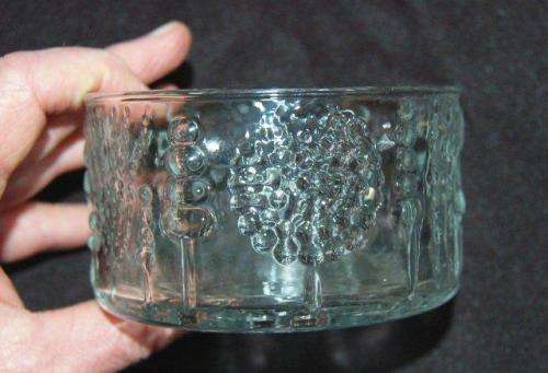 3 Unusual Glass Snack Bowls - Diameter 110mm Depth 60mm