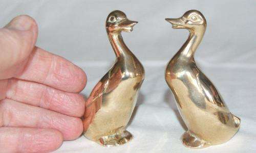 Pair of Brass Ducks - Height 85mm