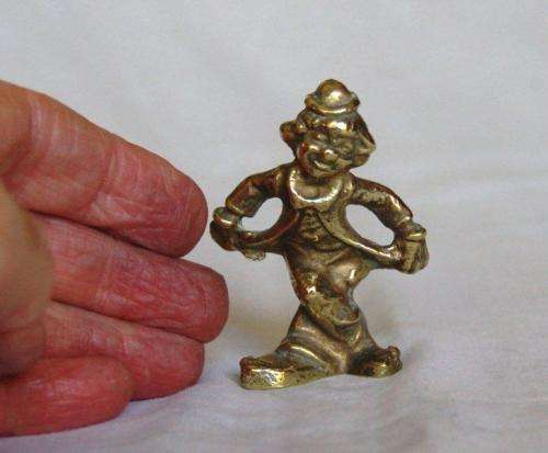 Miniature Solid Brass Clown - Height 62mm