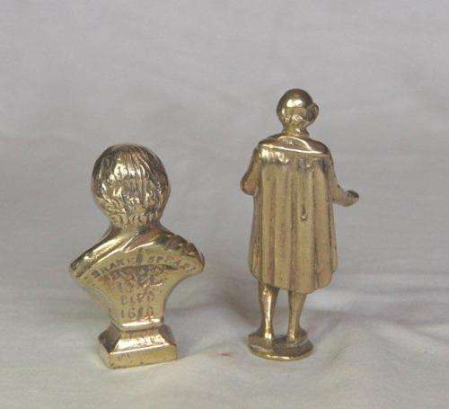 2 Solid Brass Shakespeare Models - Tallest 90mm