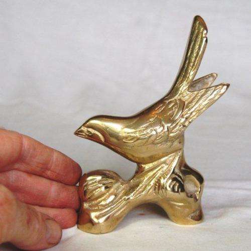 Brass Bird on a Branch - Height 130mm