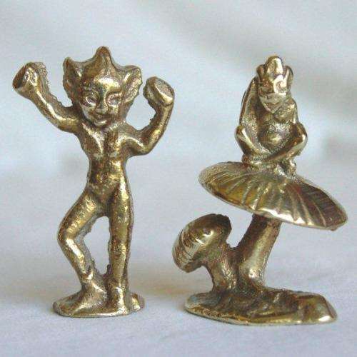 2 Solid Brass Printers Tray Imps - Height 58mm