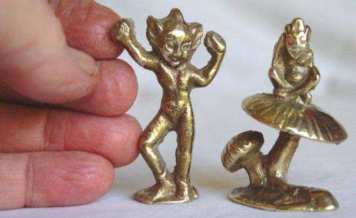 2 Solid Brass Printers Tray Imps - Height 58mm
