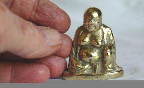 Miniature Solid Brass Buddha - Height 50mm