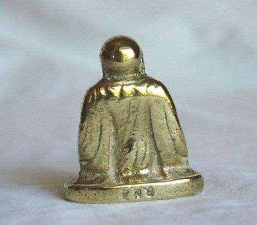Miniature Solid Brass Buddha - Height 50mm