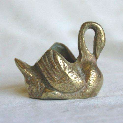 Miniature Brass Swan - As per pictures - Height 50mm