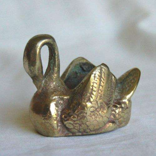 Miniature Brass Swan - As per pictures - Height 50mm