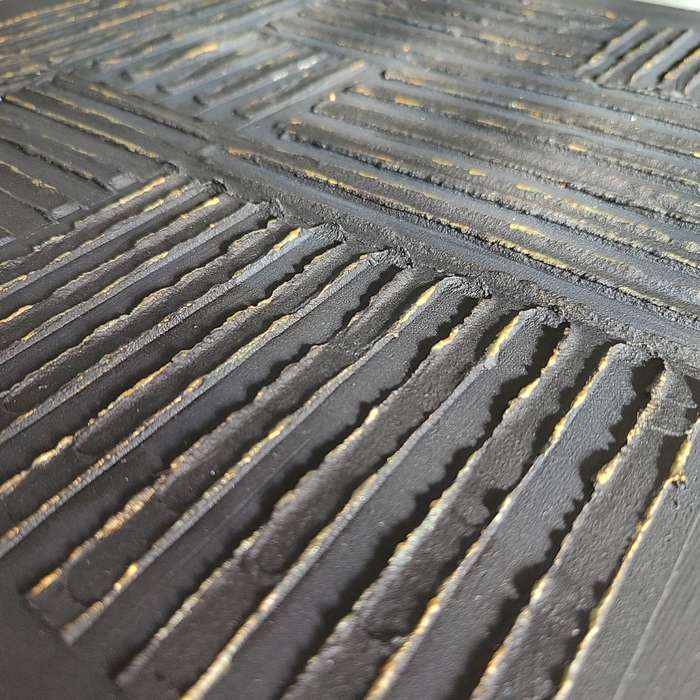Black Linear Minimalist Textured Wall Art