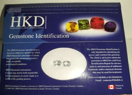 2.63ct PAIR `HKD` CERTIFIED 100% NATURAL DANBURIT