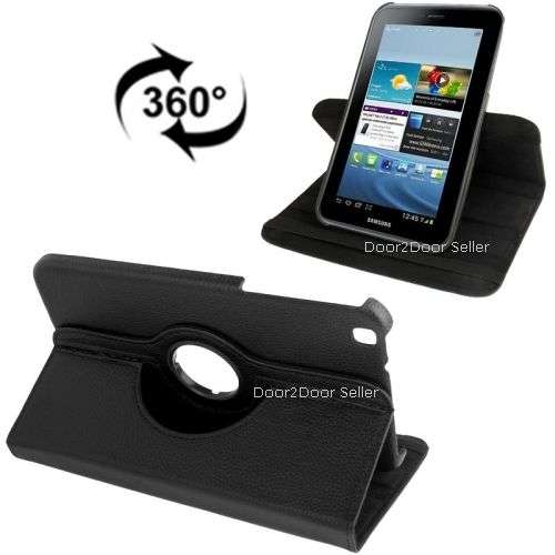 Free Stylus + 8" TAB 3, Samsung Galaxy T3100 Black Case Swivel Rotating