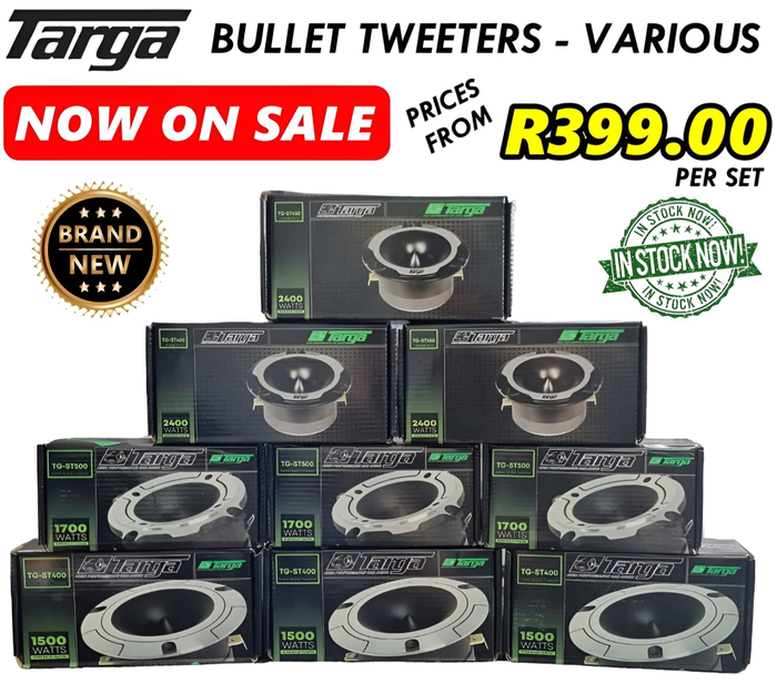 Targa 2400W Bullet Tweeters (Pair)
