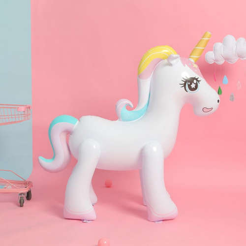 ins unicorn water spray rainbow door children outdoor lawn garden water toy inflatable toy