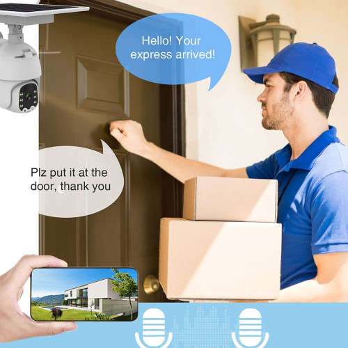 Solar Security Camera Wireless PTZ Outdoor Wireless WiFi Security Camera System