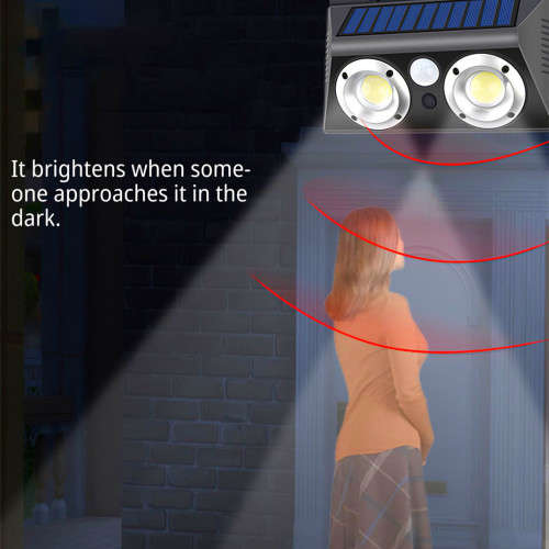 Solar sensor light LED energy saving safety garden fence light Q-TY022