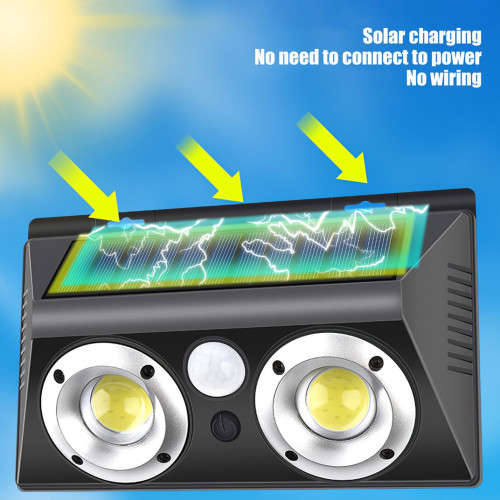 Solar sensor light LED energy saving safety garden fence light Q-TY022