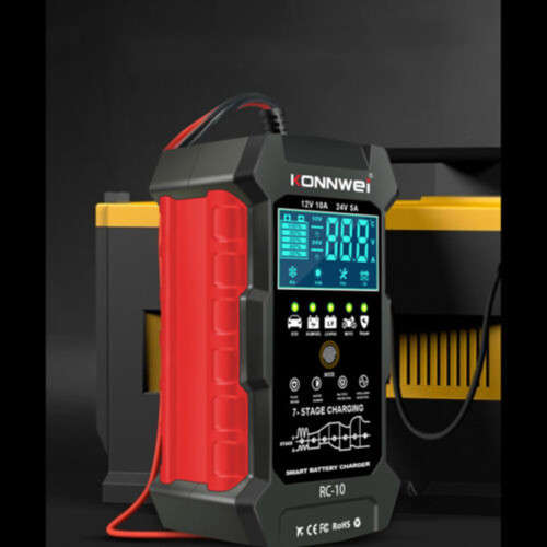 KONNWEI  RC-10 12V 10A & 24V 5A Smart Car Battery Charger Battery