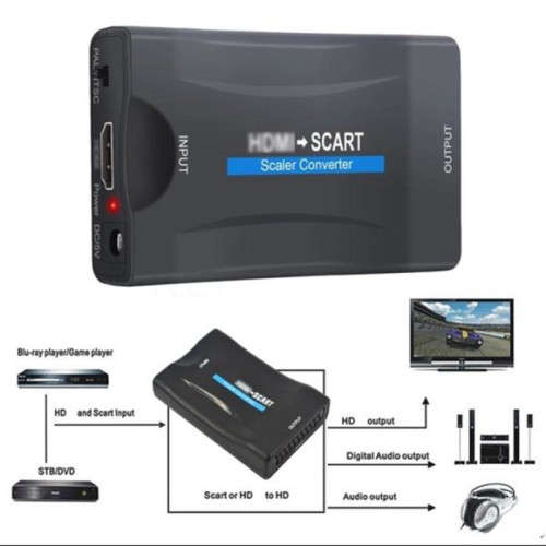 1080P HDMI to SCART Converter Digital to Analog Signal Adapter for NTSC, PAL for SKY HD